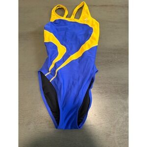 blue yellow TYR  one piece swimsuit size  32